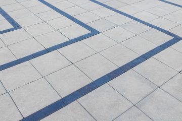 white and blue floor tiles